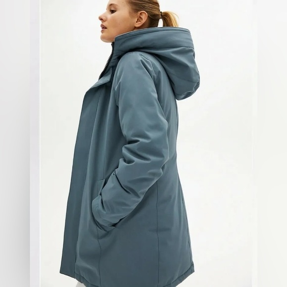 Aritzia TNA Haven Mid Length Parka Evening Dove Size L - Picture 2 of 16